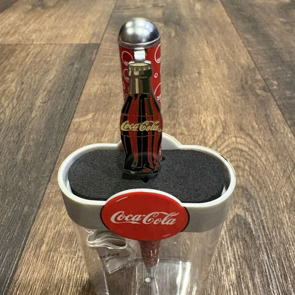 Vintage 1998 Coca-Cola Coke Collectible Ink Pen w/ Original Case Bottle Clip Red